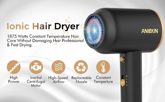 Best Hair Dryer with Diffuser Attachment: ANIEKIN Hair Blow Dryer Review